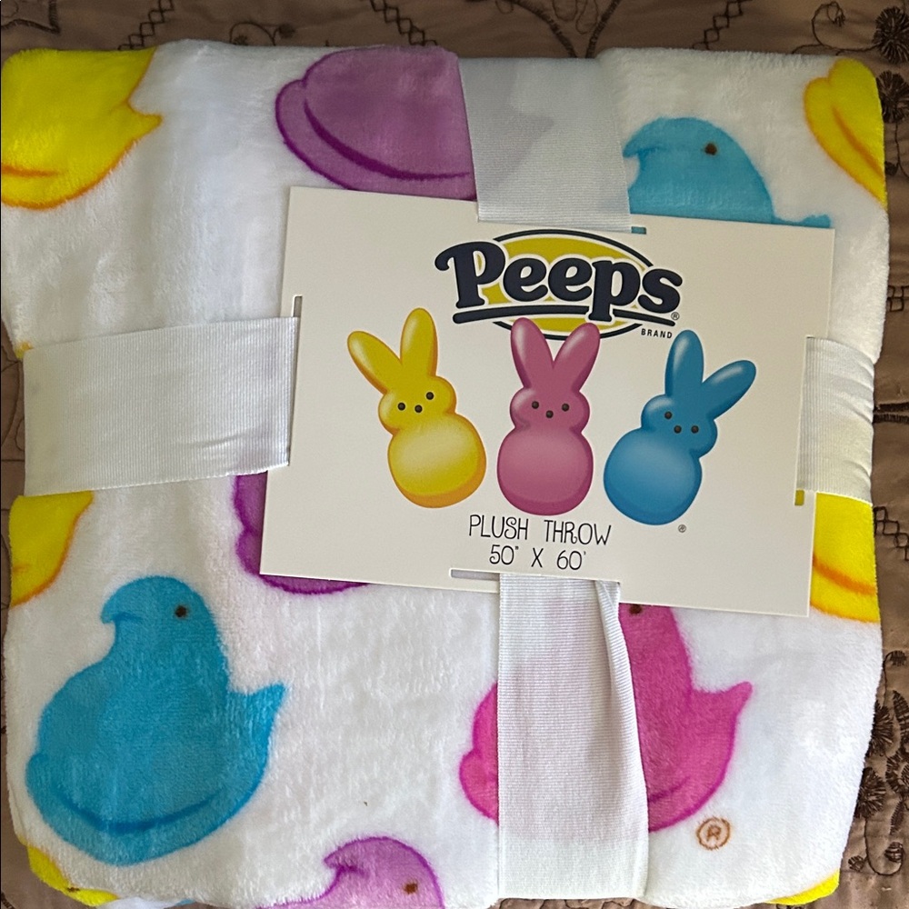 Peeps Plush Throw Blanket - Multi-Colored Chick Pattern